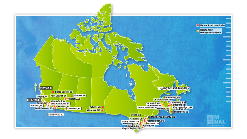 location map of MNAI communities throughout Canada