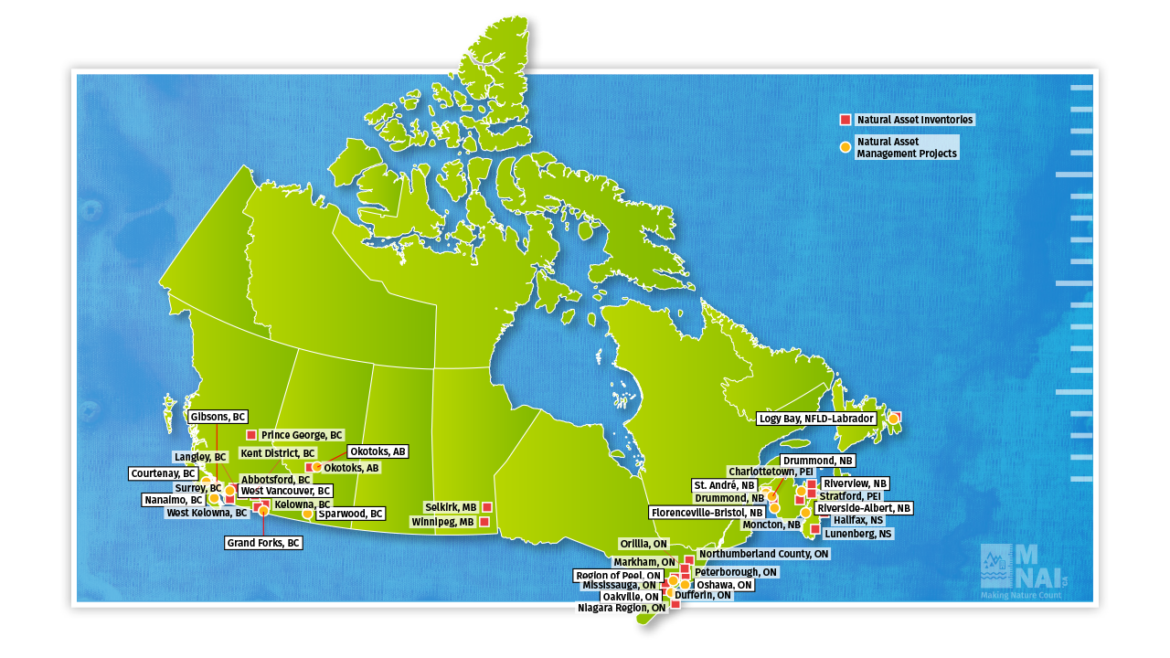 Map of Canada showing MNAI's communities
